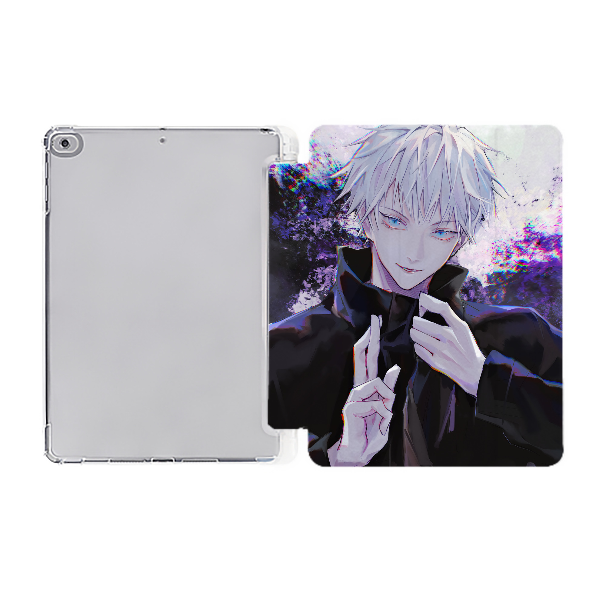 （画像用） 呪術廻戦 Jujutsu Kaisen IPad ケース ペン収納付き 三つ折りスタンド PUレザー×シリコン 対応機種9.5/10.5/10.9インチ